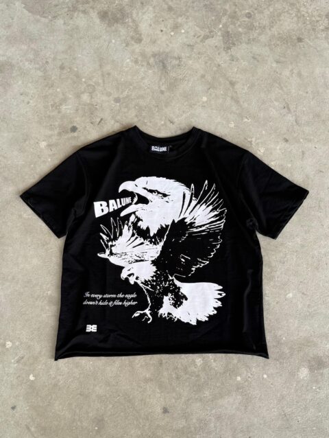 Eagle Oversized Tee In Black